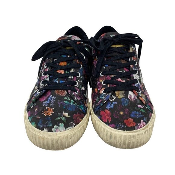 Gola Womens Tennis Mark Cox Liberty Shoes Sneakers Black CLB128 Floral Lace Up 8 - Picture 2 of 9